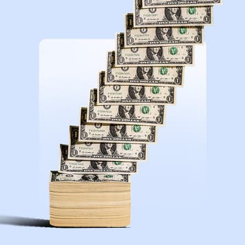 Money entering a wallet