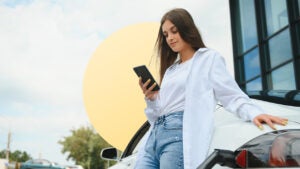 Person looking at phone