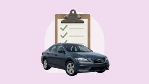 Car and clipboard with checklist
