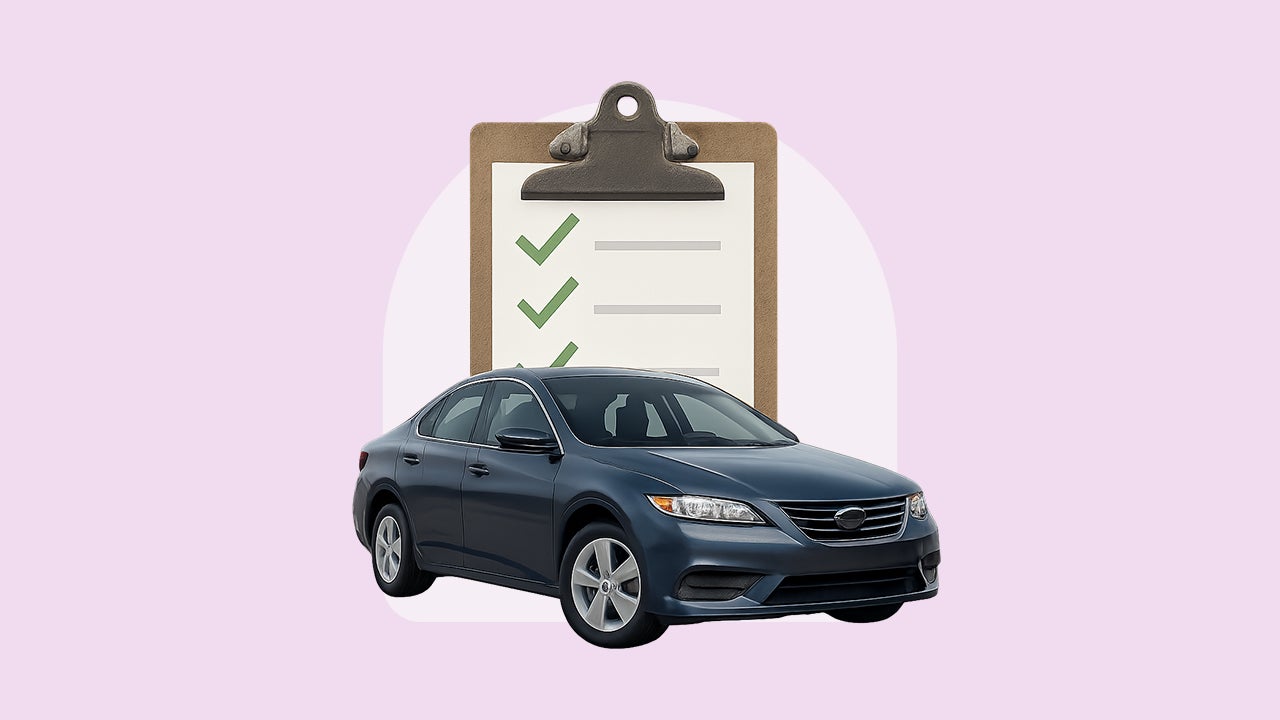 Car and clipboard with checklist