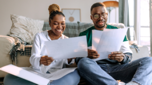 couple looking at their finances