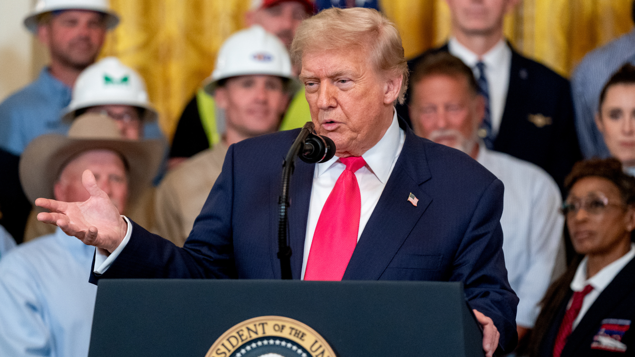 President Donald Trump speaks in the East Room of the White House on June 26, 2025.