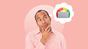 design element of person dreaming of a credit card