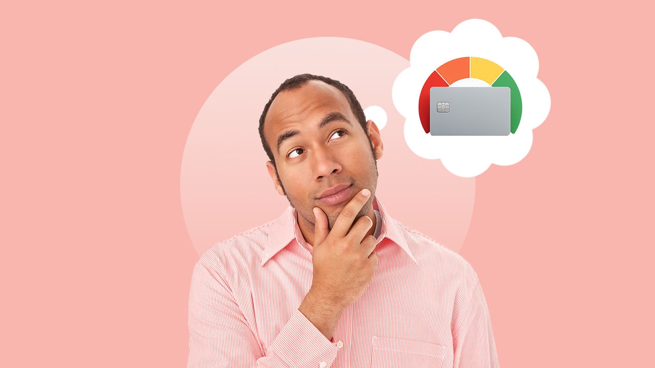 design element of person dreaming of a credit card