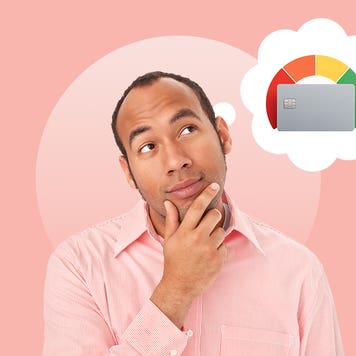 design element of person dreaming of a credit card