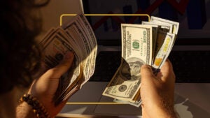 Photo of cash with design element