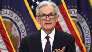 Federal Reserve Board Chairman Jerome Powell holds a news conference following a Federal Open Market Committee meeting on June 18, 2025