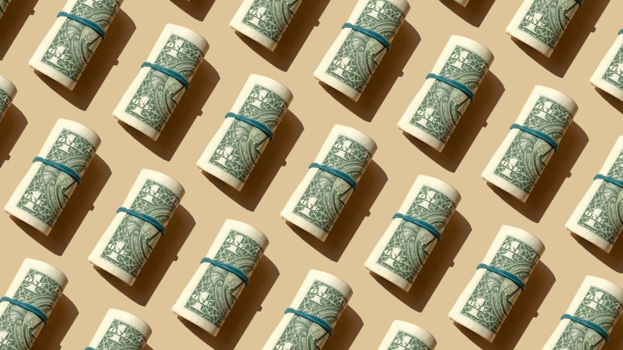 Several rolls of dollar bills