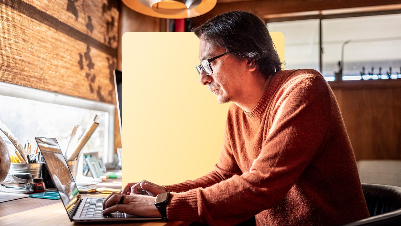 Person looking at computer