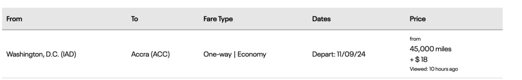 Featured Awards page flights