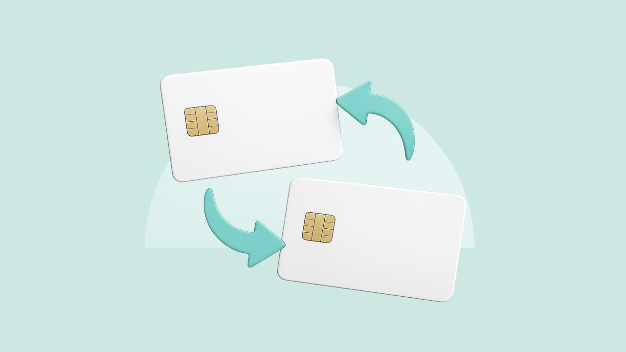 Design element of 2 credit cards