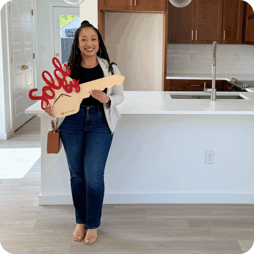 Austin in her newly purchased home.