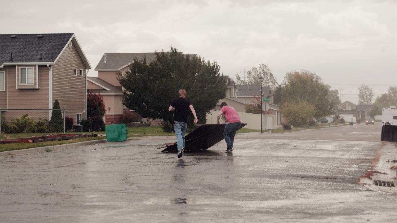 a neighborhood affected by a tornado
